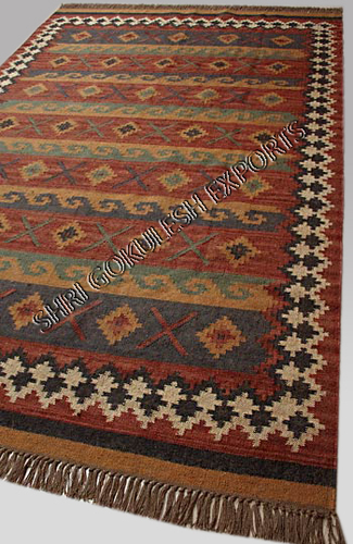 Indian Handmade 100% Jute Flat Weave Decorative Carpets