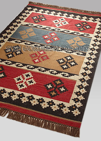 Indian Handmade Natural Jute Flat Weave Floor Carpets Back Material: Woven Back