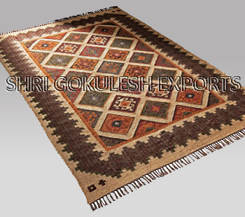 Handmade 100% Jute Flat Weave Indian Style Decorative Carpets