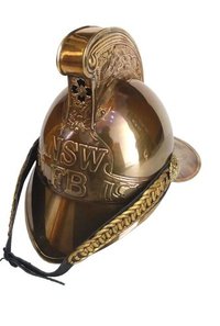 Antique New South Wales Brass Fireman Armor Helmet