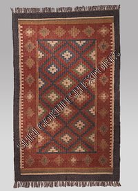 Abstract Design 100% Jute Indian Handmade Flat Weave Carpets