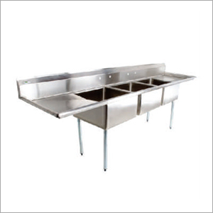 Three Compartment Sink With Dish Wash Unit