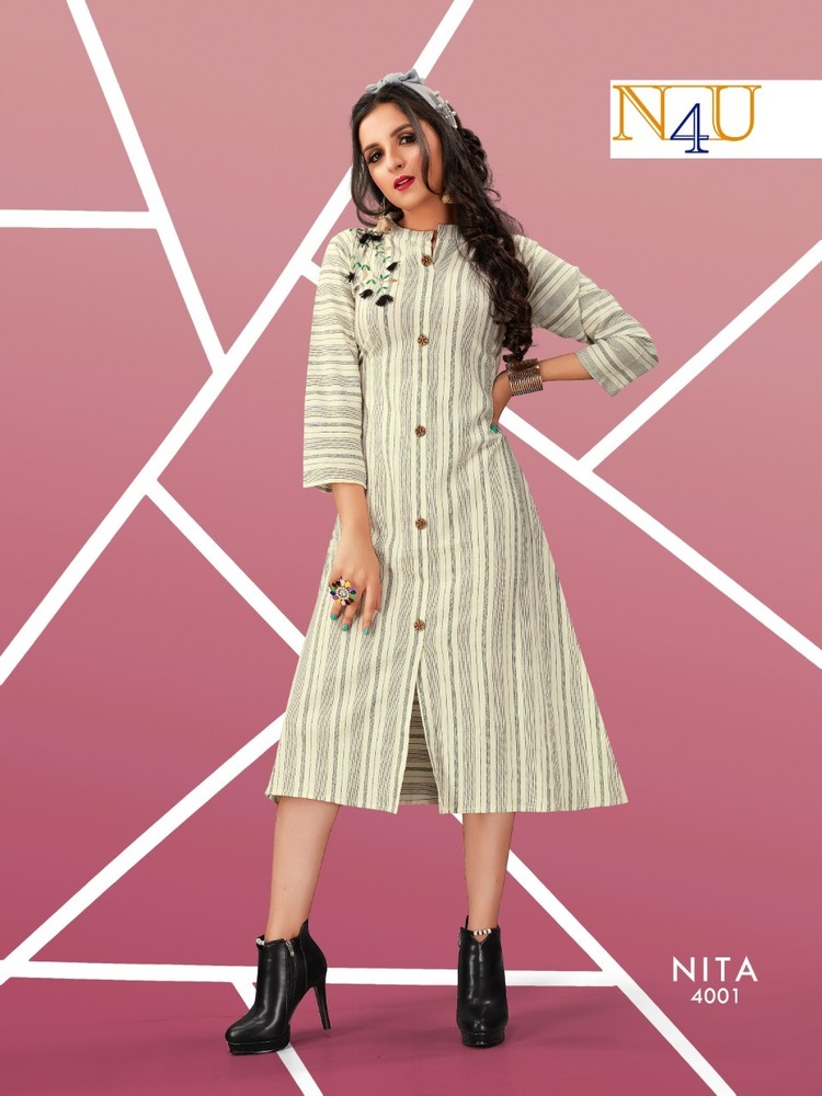 Handloom Cotton With Embroidery Work Kurti By H K FASHION