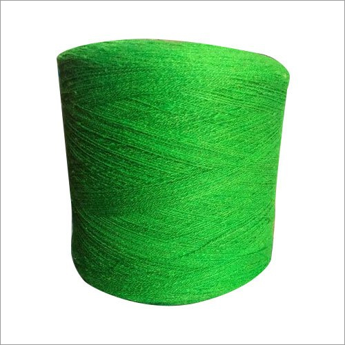 Dyed Cotton Polyester Yarn - 100% Polyester Material, Green Color, Fancy Yarn Style, Suitable for Embroidering | Dyed Properties