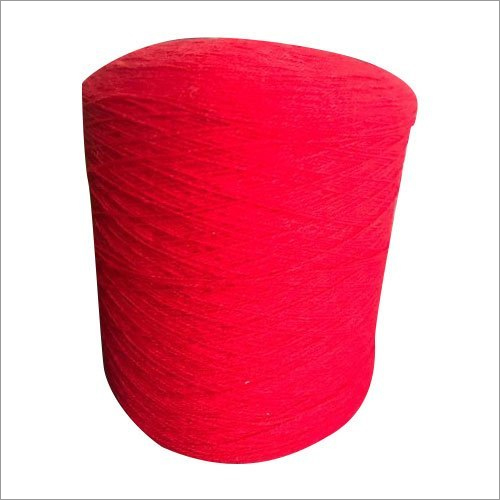 Red Acrylic Knitting Yarn - 2 Ply, Roll Packaging , Plain Style with Dyed Properties and Vibrant Red Color