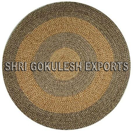 Home Decorative Indian 100% Braided Jute Carpets Back Material: Woven Back