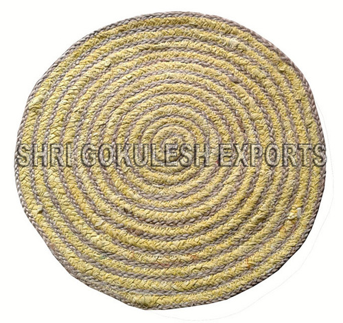 New Style Indian Handmade Jute Braided Floor Carpts Back Material: Woven Back