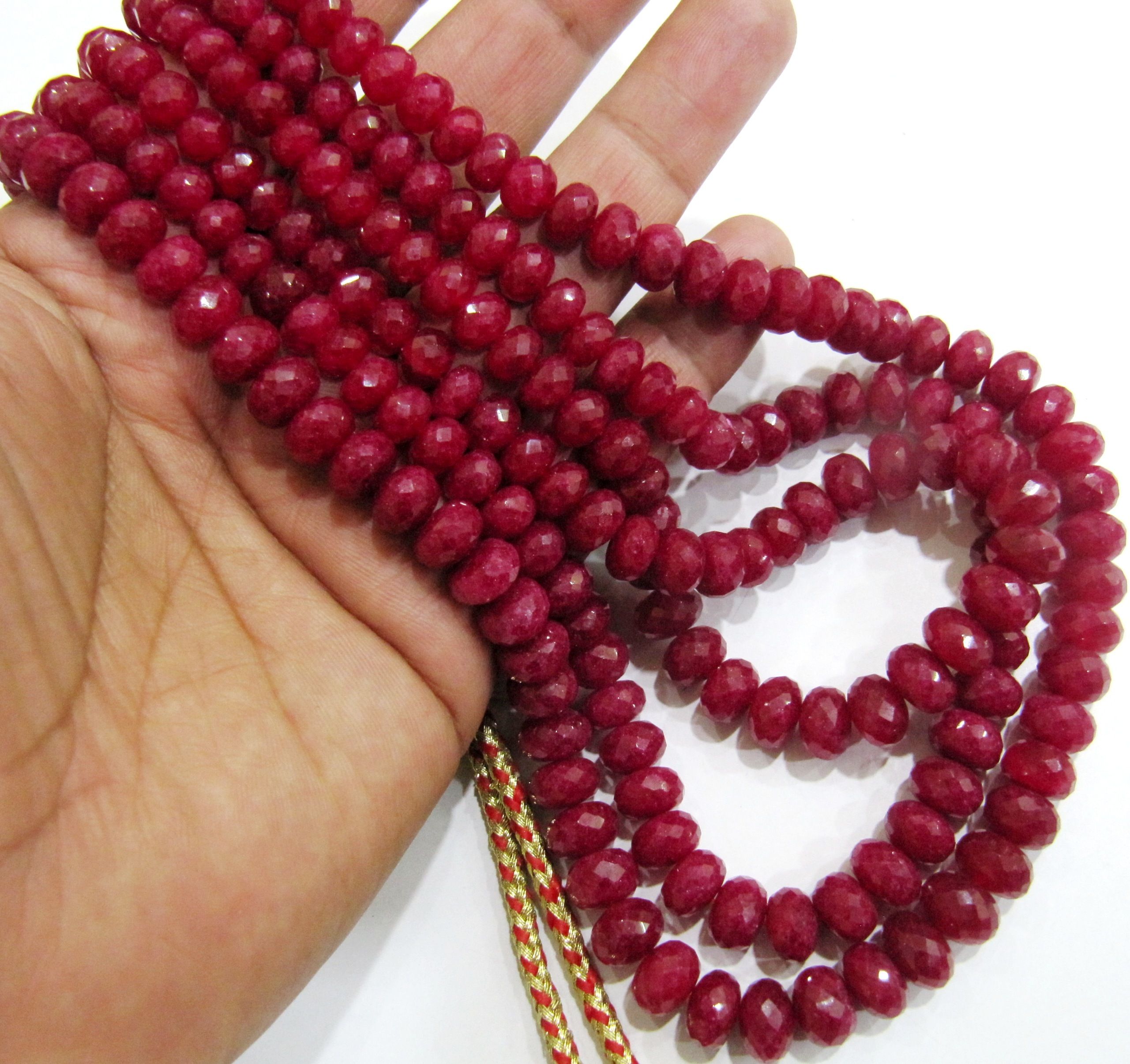 Natural Ruby Quartz Rondelle Faceted