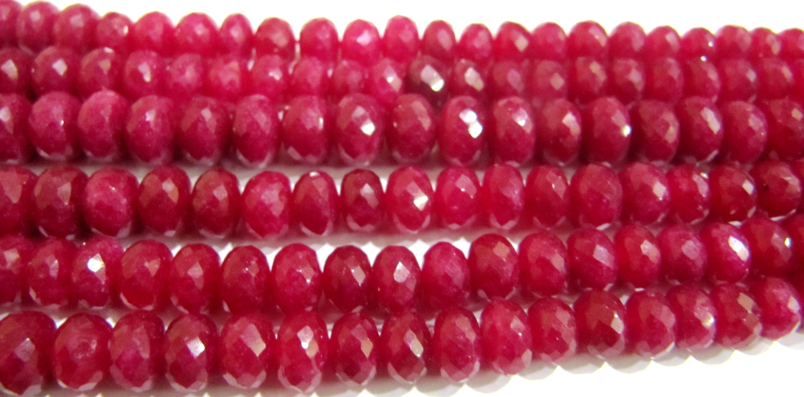 Natural Ruby Quartz Rondelle Faceted