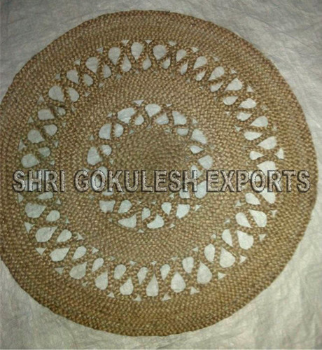 100% Handmade Round Shape Indian Braided Jute Carpets