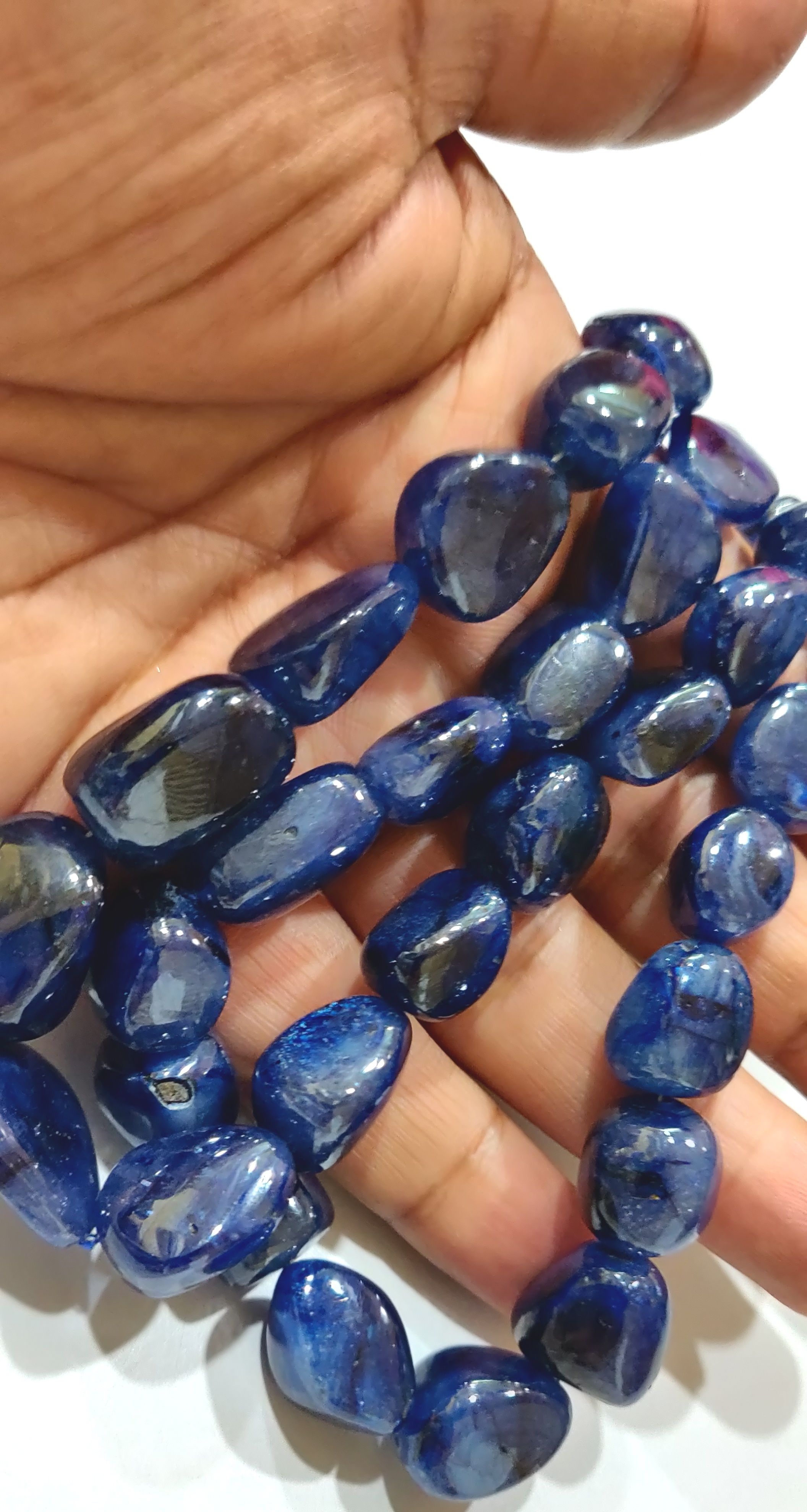 Natural Blue Sapphire Plain Smooth Nugget Tumbled Shape