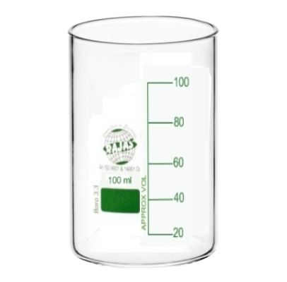 Beaker Tall Form 100 Ml  Without  Spout Equipment Materials: Borosilicate 3.3