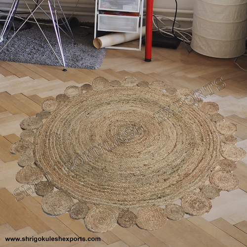 New Design Round Shape Indian Handmade Braided Jute Carpets