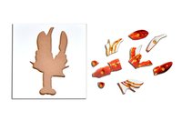 Kidken Montessori Lobster Puzzle | Wooden Pegged Lobster Puzzle for 2+ year Kids | Early Educational Toy Gift
