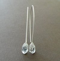 Herkimer Diamond Raw Nugget Sterling Earring