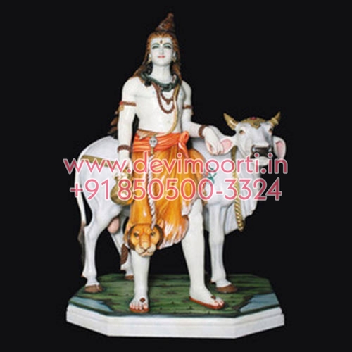 Marble Shiva Cow Statue