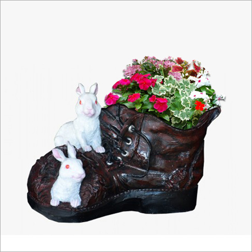 FRP Real Size Shoe With Rabbit Planter