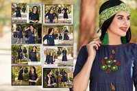 Z Blue Denim Cotton Heavy Long Designer Kurtis - Cotton Fabric, Size L/xl/xxl, 44 Inches Length | Quick Dry, Washable, Printed Pattern, Suitable For All Seasons