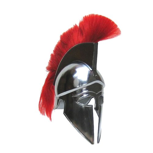 Greek Corinthian Armour Helmet With Red Plume ~ Collectible Medieval Corinthian Armour Helmet Length: Adult Size