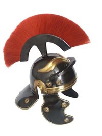 Capacete Roman Antique preto do Armor do Centurion com o capacete Roman w/Crest do Armour do ~ vermelho do Plume