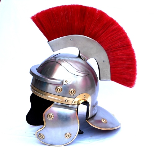 Roman Helmet ~ Roman Centurion Armor Helmet with Red Plume ~