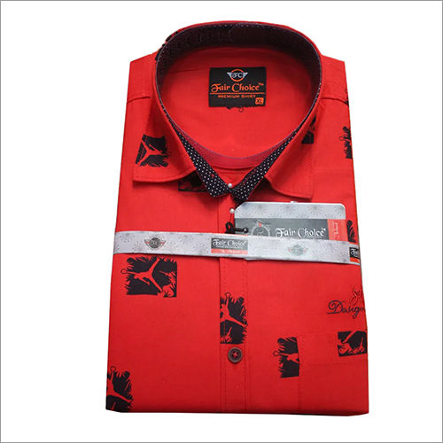 Mens Party Wear Printed Shirt Collar Style: Standard