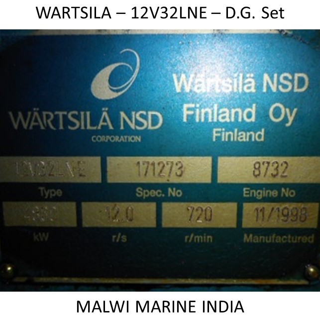 Wartsila-12V32LNE-18V32-16V32-12V32-9L32-9R32-8L32-8R32-6L32-6R32-4R32-LN DIESEL GENERATOR ENGINE