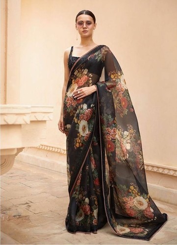 Black Ladies Designer Saree