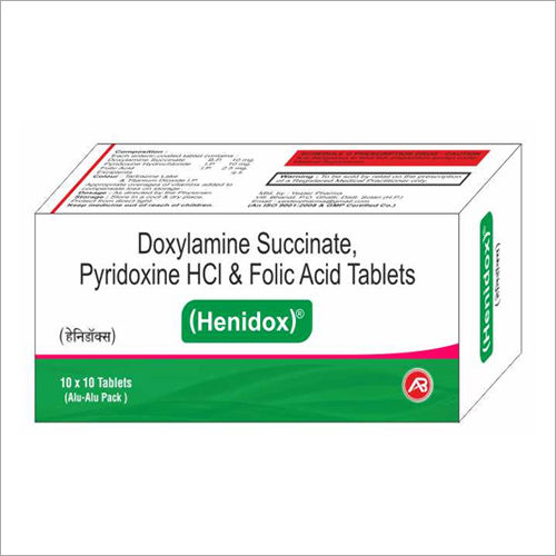 Doxylamine Succinate Pyridoxine HCl And Folic Acid Tablets