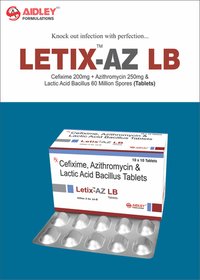 Cefixime 200mg + Azithromycin 250mg & Lactic Acid Bacillus 60 Million Spores Tablets
