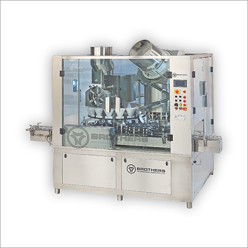 Rotary Dry Syrup 16 x 8 Head Monoblock Powder Filling And Capping Machine