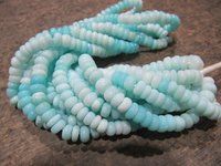 Natural Blue Peruvian Opal Rondelle Plain Smooth Beads 5-6mm