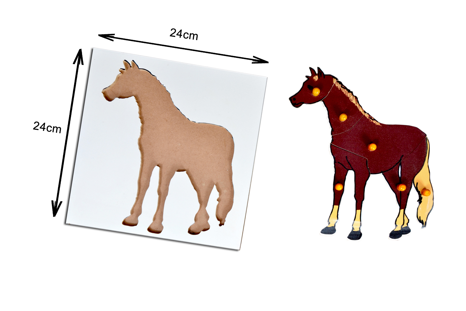 Kidken Montessori Horse Puzzle | Wooden Pegged Horse Puzzle for 2+ year Kids | Early Educational Toy Gift