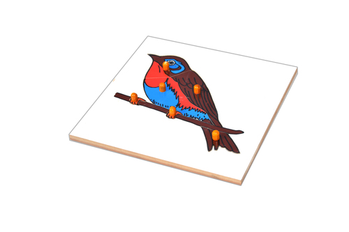 Kidken Montessori Bird Puzzle | Wooden Pegged Bird Puzzle for 2+ year Kids | Early Educational Toy Gift