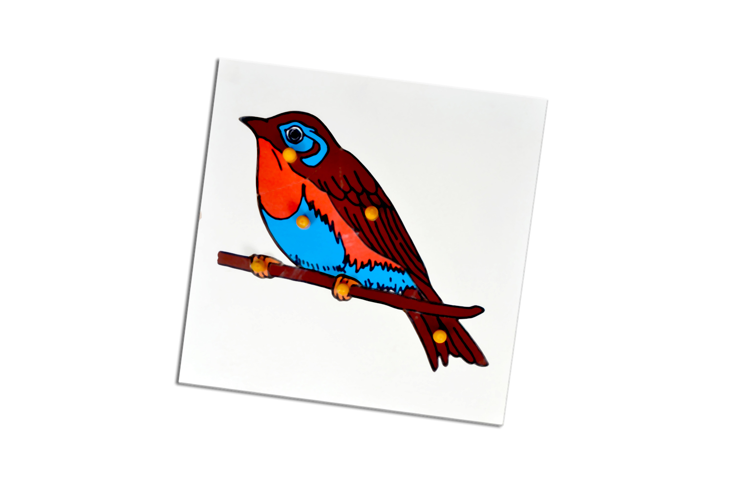 Kidken Montessori Bird Puzzle | Wooden Pegged Bird Puzzle for 2+ year Kids | Early Educational Toy Gift