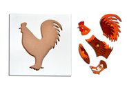 Kidken Montessori Rooster Puzzle | Wooden Pegged Rooster Puzzle for 2+ year Kids | Early Educational Zoology Puzzle Toy Gift