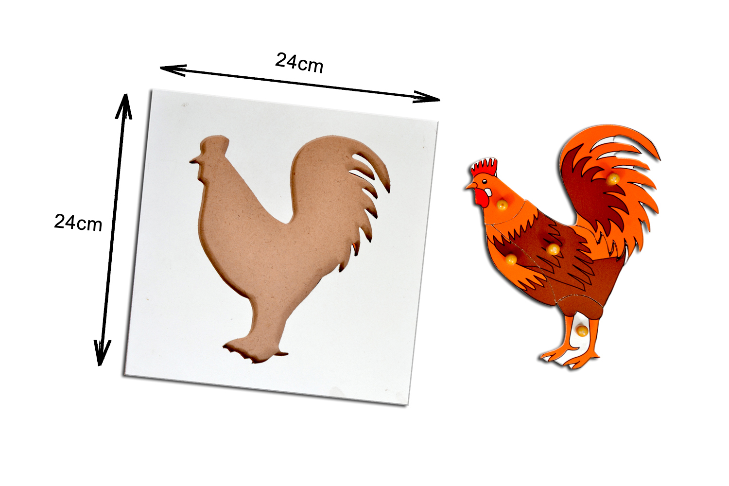 Kidken Montessori Rooster Puzzle | Wooden Pegged Rooster Puzzle for 2+ year Kids | Early Educational Zoology Puzzle Toy Gift