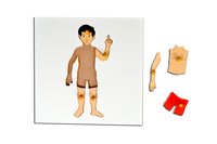 Kidken Montessori Boy Puzzle | Wooden Pegged Human Body Puzzle for 2+ year Kids | Early Educational Zoology Puzzle Toy Gift