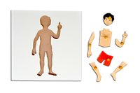 Kidken Montessori Boy Puzzle | Wooden Pegged Human Body Puzzle for 2+ year Kids | Early Educational Zoology Puzzle Toy Gift