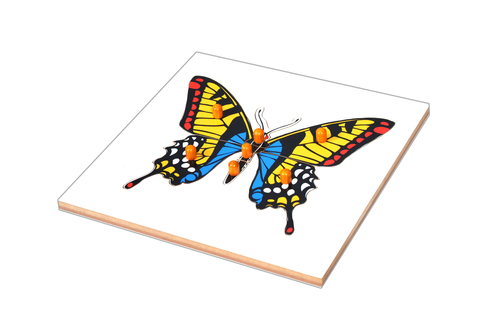 Kidken Montessori Butterfly Puzzle | Wooden Pegged Butterfly Puzzle for 2+ year Kids | Early Educational Zoology Puzzle Toy Gift