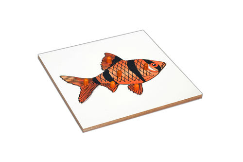 Kidken Montessori Fish Puzzle | Wooden Pegged Fish Puzzle for 2+ year Kids | Early Educational Toy Gift