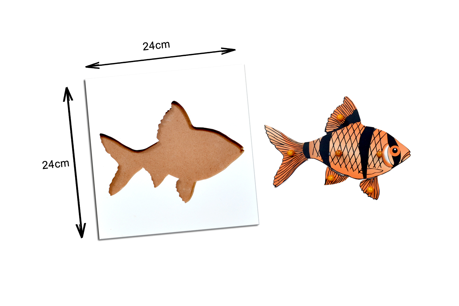 Kidken Montessori Fish Puzzle | Wooden Pegged Fish Puzzle for 2+ year Kids | Early Educational Toy Gift