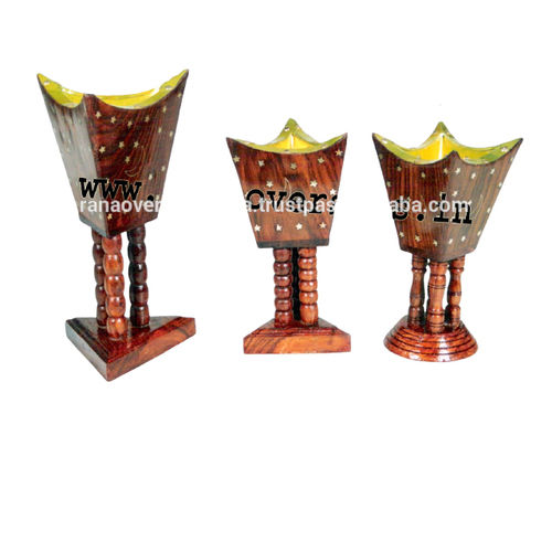 Wooden Brass Inlay Charcoal Burners