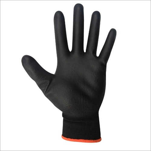 Black Safewell Pu Coated Hand Gloves