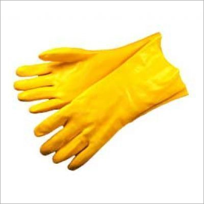 Rubber Yellow Pvc Supported Hand Gloves