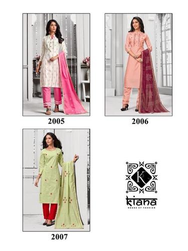Silk Crystal Vol-2 Chanderi Silk Rayon Top Wid Thread Work Kurtis