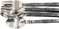 Silver Dinner Set Hand Forged Stainless Steel Flatware Fork Spoon Knife Rustic Kitchen, Kitchen Accessories, Viking Cutlery, Medieval Cutlery, Dining Sets