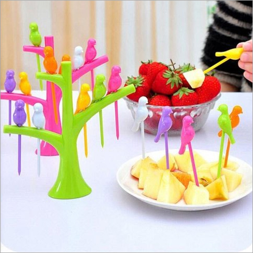 Plastic Bird Design Fruit Fork