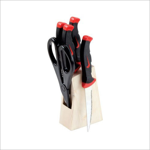 5 Piece Knife Set With Wooden Stand