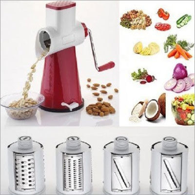 Manual Stainless Steel Compact Extra Sharp Hand Held Vegetable Chopper/Slicer  with 5 Blades (750 ml)